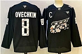 Men's Washington Capitals #8 Alex Ovechkin Black Cherry Blossom With C Patch Stitched Jersey,baseball caps,new era cap wholesale,wholesale hats